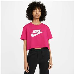 Nike Essential Γυναικείο Crop Top Κοντομάνικο Φούξια