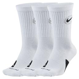 Nike Everyday Μπασκετικές Κάλτσες Λευκές 3 Ζεύγη