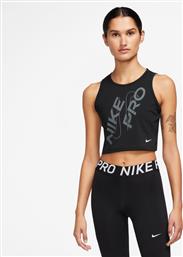 Nike Γυναικείο Crop Top Αμάνικο Καλοκαιρινό Μαύρο από το Outletcenter