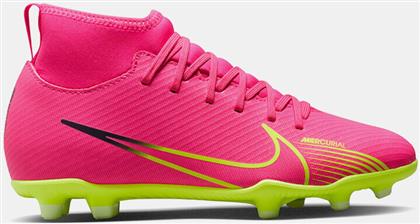 Nike Παιδικά Ποδοσφαιρικά Παπούτσια Ψηλά Superfly 9 Club με Τάπες και Καλτσάκι Χωρίς Κορδόνια Pink Blast / Volt / Gridiron