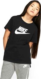 Nike Παιδική Καλοκαιρινή Μπλούζα Κοντομάνικη Μαύρη Basic Futura