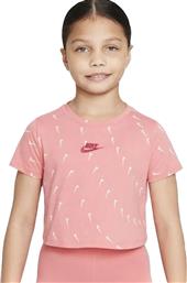 Nike Παιδικό Καλοκαιρινό Crop Top Κοντομάνικο για Κορίτσι Ροζ