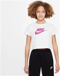 Nike Παιδικό Καλοκαιρινό Crop Top Κοντομάνικο Λευκό Sportswear G από το Cosmos Sport