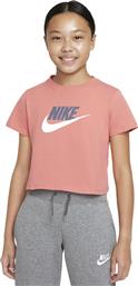Nike Παιδικό Καλοκαιρινό Crop Top Κοντομάνικο Ροζ Futura