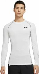 Nike Pro Ανδρική Αθλητική Μπλούζα Μακρυμάνικη Λευκή από το MybrandShoes