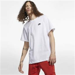 Nike Sportswear Club Ανδρικό Αθλητικό T-shirt Κοντομάνικο Λευκό από το E-tennis