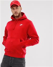 Nike Sportswear Club Ανδρικό Φούτερ με Κουκούλα και Τσέπες Κόκκινο από το Zakcret Sports