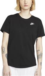 Nike Sportswear Club Essentials Γυναικείο Αθλητικό T-shirt Μαύρο