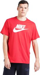 Nike Sportswear Icon Futura Αθλητικό Ανδρικό T-shirt Κόκκινο με Λογότυπο
