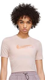 Nike Swoosh Κοντομάνικο Αθλητικό Crop Top Ροζ