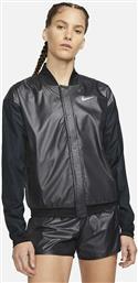 Nike Swoosh Run Κοντό Γυναικείο Bomber Jacket Μαύρο από το SportsFactory