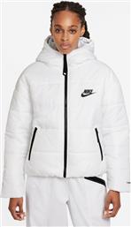 Nike Therma Fit Κοντό Γυναικείο Puffer Μπουφάν για Χειμώνα Λευκό από το Cosmos Sport