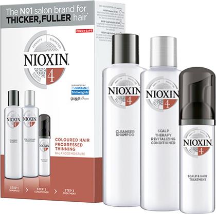 Nioxin 4 Σετ Περιποίησης Μαλλιών κατά της Τριχόπτωσης με Σαμπουάν 3τμχ