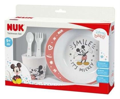 Nuk Σετ Φαγητού Mickey Mouse από Μελαμίνη Ροζ 4τμχ για 9+ μηνών από το Designdrops