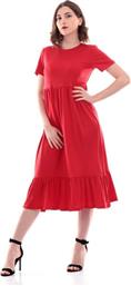 Only Midi All Day Φόρεμα Βαμβακερό Κόκκινο από το Modivo