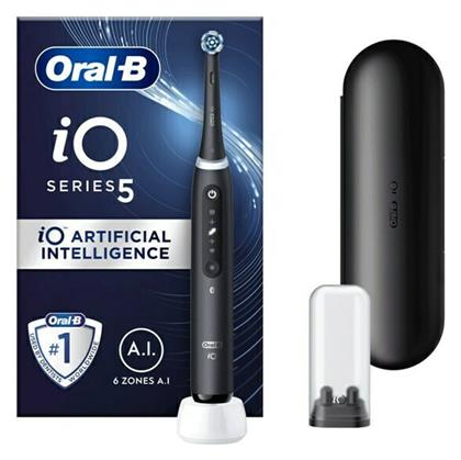 Oral-B IO Series 5 Ηλεκτρική Οδοντόβουρτσα με Αισθητήρα Πίεσης και Θήκη Ταξιδίου Black - Oral B