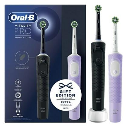 Oral-B Vitality Pro Duo Pack Ηλεκτρική Οδοντόβουρτσα Black & LIlac - Oral B