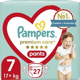 Pampers Premium Care Premium Care Pants Πάνες Βρακάκι No. 7 για 17+kg 27τμχ από το Pharm24