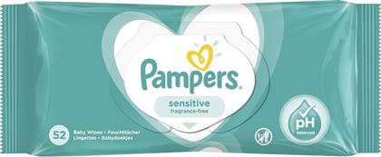 Pampers Sensitive Μωρομάντηλα χωρίς Οινόπνευμα & Άρωμα 52τμχ από το Pharm24