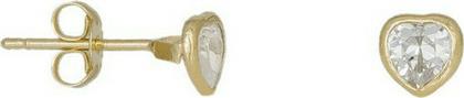 Παιδικά σκουλαρίκια με ζιργκόν καρδιά Κ9 038772 038772 Χρυσός 9 Καράτια από το Kosmima24