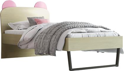 Παιδικό Κρεβάτι Ημίδιπλο για Στρώμα 110x190cm Ροζ Δρυς Κορώνα