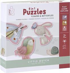 Παιδικό Puzzle 6 in 1 Flowers & Butterflies 24pcs για 2+ Ετών Little Dutch από το Spitishop