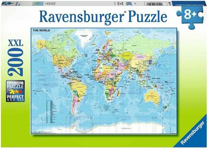 Παιδικό Puzzle Παγκόσμιος Χάρτης 200pcs για 8+ Ετών Ravensburger