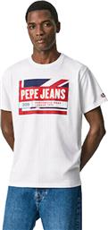 Pepe Jeans Ανδρικό T-shirt Λευκό με Στάμπα από το Tobros