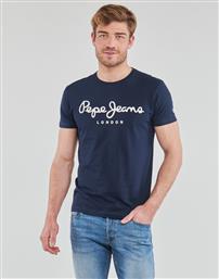 Pepe Jeans Ανδρικό T-shirt Navy Μπλε με Λογότυπο από το Spartoo