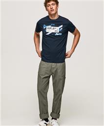 Pepe Jeans Ανδρικό T-shirt Navy Μπλε με Στάμπα από το Altershops