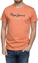 Pepe Jeans Ανδρικό T-shirt Πορτοκαλί με Λογότυπο