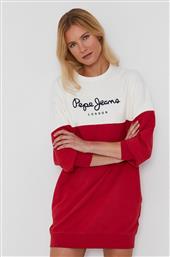 Pepe Jeans Blanche Mini Μακρυμάνικο Αθλητικό Φόρεμα Winter Red από το Plus4u