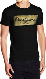 Pepe Jeans Charing Ανδρικό T-shirt Μαύρο με Λογότυπο από το Tobros