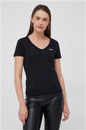 Pepe Jeans Γυναικείο T-shirt με V Λαιμόκοψη Μαύρο από το Modivo