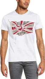 Pepe Jeans M E2 Flag Logo Ανδρικό T-shirt Με Στάμπα Λευκό