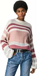 Pepe Jeans Μακρυμάνικο Γυναικείο Βαμβακερό Πουλόβερ Ροζ από το Plus4u