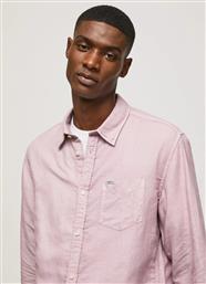 Pepe Jeans Parker Long Ανδρικό Πουκάμισο με Κανονική Γραμμή Μακρυμάνικo Bleach Pink από το Plus4u