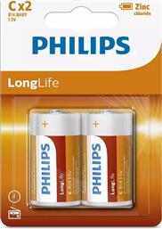 Philips LongLife Μπαταρίες Zinc C 1.5V 2τμχ από το Plus4u