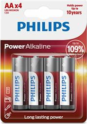 Philips Power Αλκαλικές Μπαταρίες AA 1.5V 4τμχ από το Esmarket