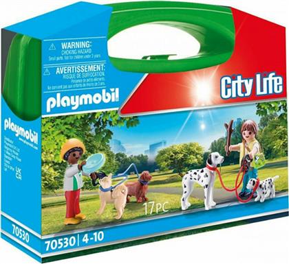 Playmobil City Life Βαλιτσάκι Βόλτα με Σκυλάκια για 4-10 ετών από το Toyscenter