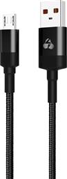 Powertech Eco Round Braided USB 2.0 to micro USB Cable Μαύρο 1m (PTR-0080) από το Public