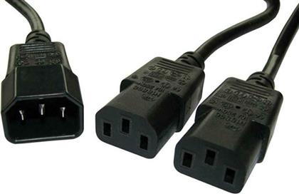 Powertech IEC C14 - 2x IEC C13 Cable 1.5m Μαύρο (CAB-P008)