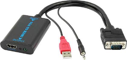 Powertech Μετατροπέας 3.5mm / USB-A / VGA male σε HDMI female (CAB-H070) από το Public