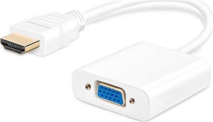 Powertech Μετατροπέας HDMI male σε VGA female Λευκό (PTH-024)