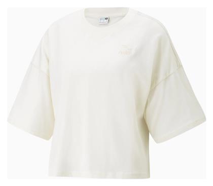 Puma Classics Γυναικείο Αθλητικό Crop T-shirt Λευκό