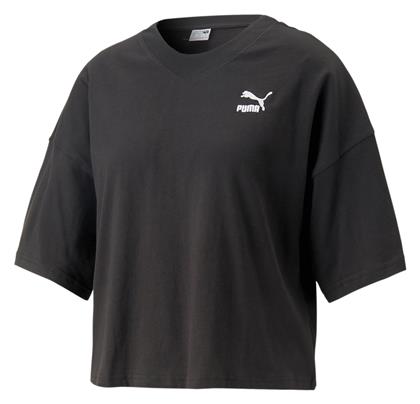 Puma Classics Γυναικείο Αθλητικό Crop T-shirt Μαύρο από το Modivo