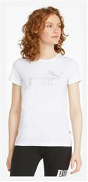 Puma Essentials Γυναικείο Αθλητικό T-shirt Λευκό από το MybrandShoes