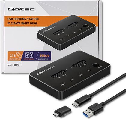 Qoltec Docking Station για 2 Σκληρούς Δίσκους SATA M.2(2230)'' / M.2(2242)'' / M.2(2260)'' με σύνδεση USB-C (50310) από το e-shop