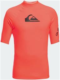 Quiksilver All Time Ανδρική Κοντομάνικη Αντηλιακή Μπλούζα Πορτοκαλί από το Cosmos Sport