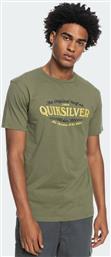 Quiksilver Check On It Ανδρικό T-shirt Χακί με Λογότυπο